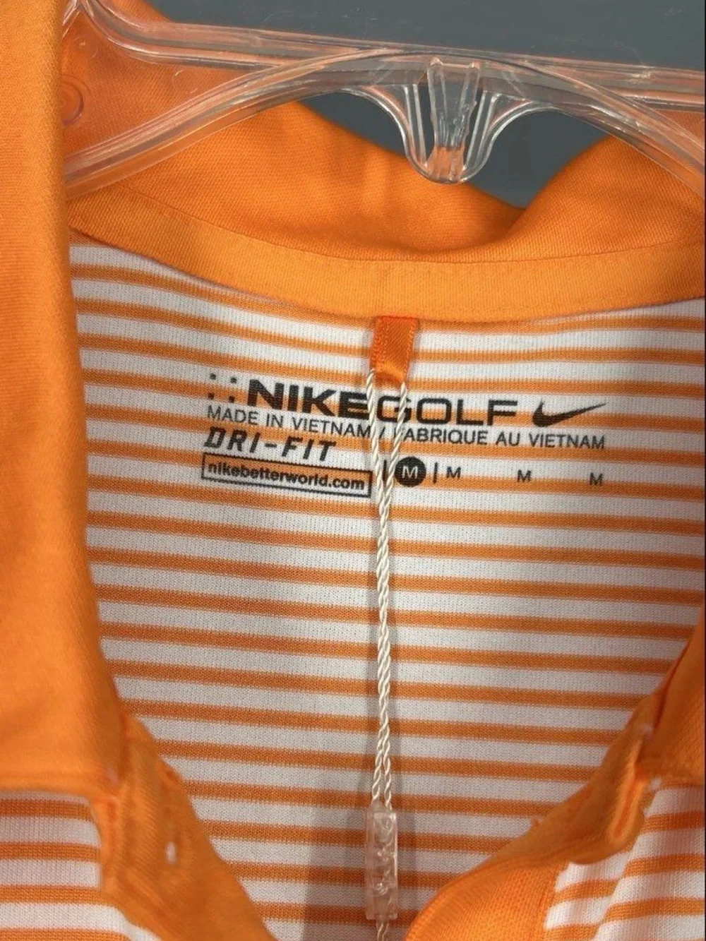 Nike Women’s Orange Striped Sleeveless Polo Tank